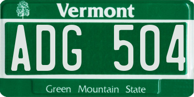 VT license plate ADG504