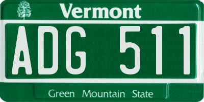 VT license plate ADG511