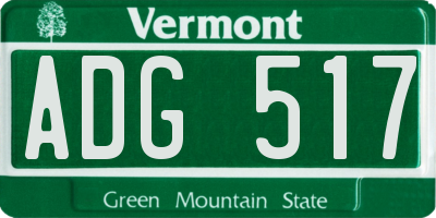 VT license plate ADG517