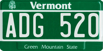 VT license plate ADG520