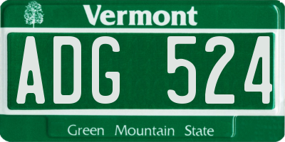 VT license plate ADG524