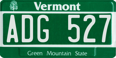 VT license plate ADG527