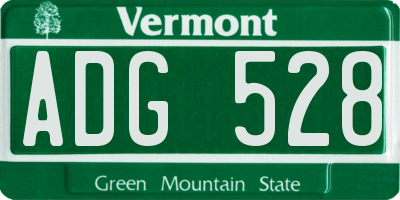 VT license plate ADG528