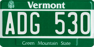 VT license plate ADG530