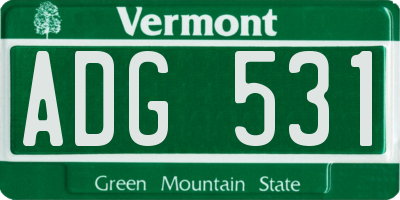 VT license plate ADG531