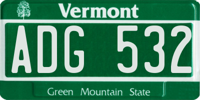VT license plate ADG532