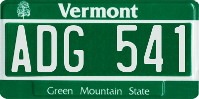 VT license plate ADG541
