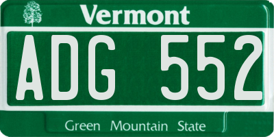 VT license plate ADG552