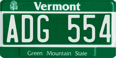 VT license plate ADG554
