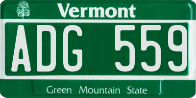 VT license plate ADG559