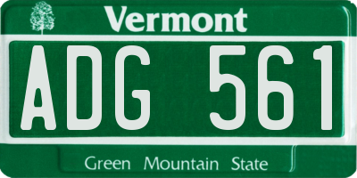 VT license plate ADG561