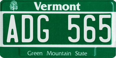 VT license plate ADG565