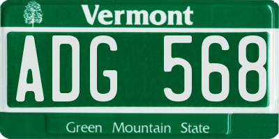 VT license plate ADG568