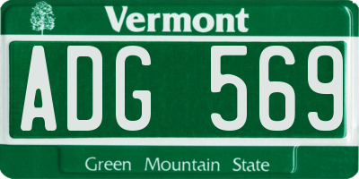 VT license plate ADG569