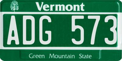 VT license plate ADG573