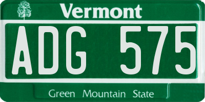 VT license plate ADG575