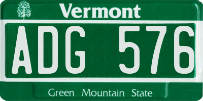 VT license plate ADG576
