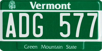 VT license plate ADG577