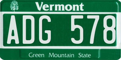 VT license plate ADG578