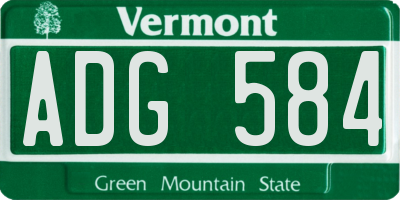 VT license plate ADG584
