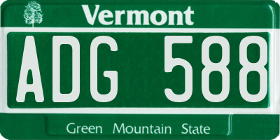 VT license plate ADG588
