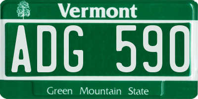 VT license plate ADG590