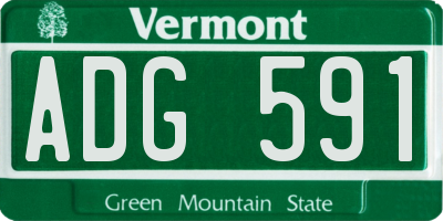 VT license plate ADG591