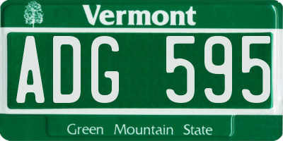 VT license plate ADG595