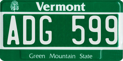 VT license plate ADG599