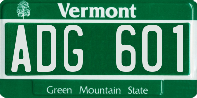 VT license plate ADG601