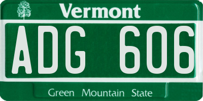VT license plate ADG606
