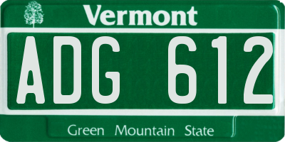 VT license plate ADG612