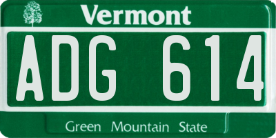 VT license plate ADG614