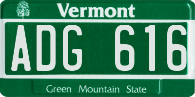 VT license plate ADG616