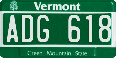 VT license plate ADG618