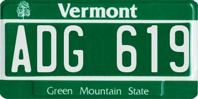 VT license plate ADG619
