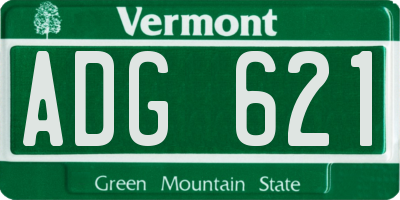 VT license plate ADG621