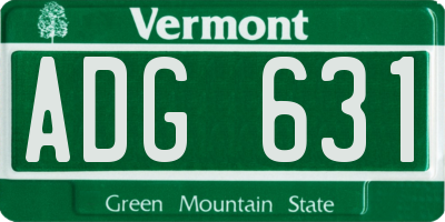 VT license plate ADG631