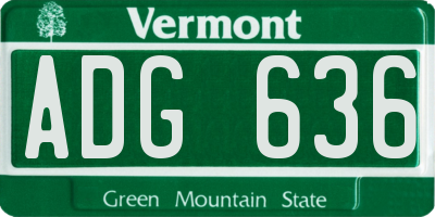 VT license plate ADG636