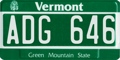 VT license plate ADG646