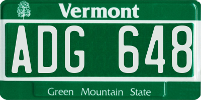 VT license plate ADG648