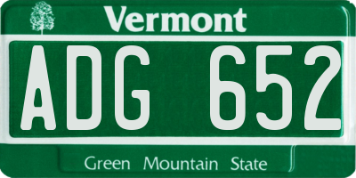 VT license plate ADG652
