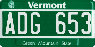VT license plate ADG653