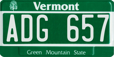 VT license plate ADG657