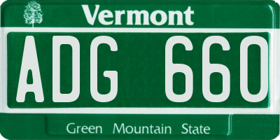 VT license plate ADG660