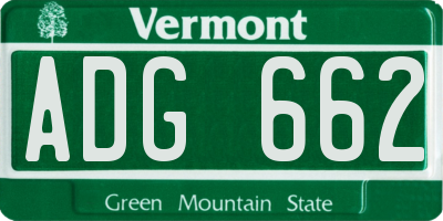VT license plate ADG662