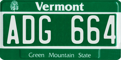 VT license plate ADG664