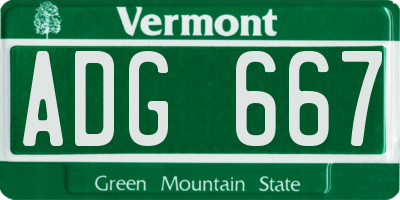 VT license plate ADG667