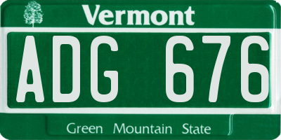 VT license plate ADG676
