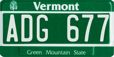 VT license plate ADG677